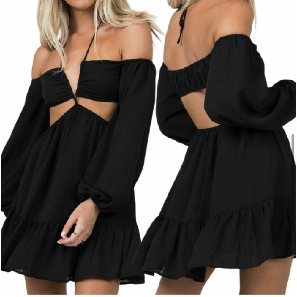 Princess Poll Black Party Mini Dress